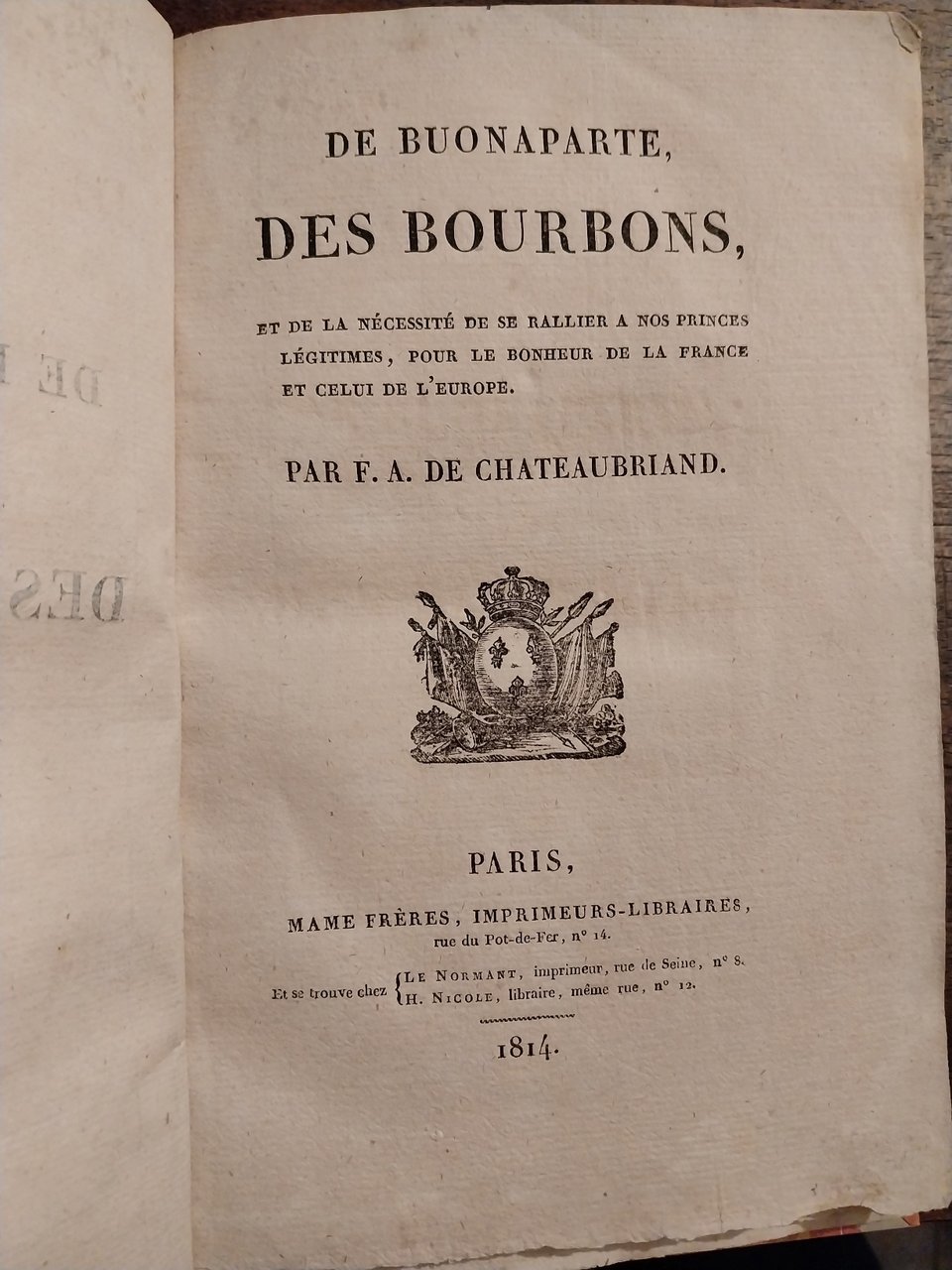 De Buonaparte des Bourbons et de la necessité de se …