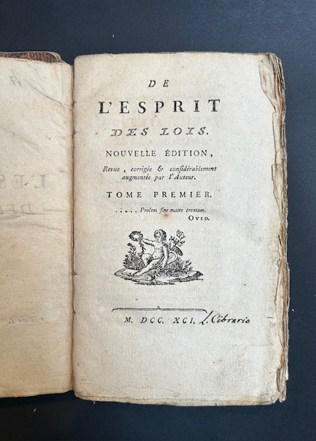De l'esprit des lois. Nouvelle editione, revue, corrigé & considerablemens …