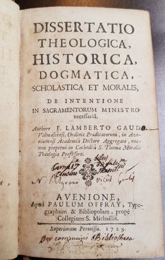 Dissertatio theologica, historica, dogmatica scholastica et moralis, de intentione in …