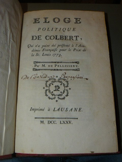 Eloge politique de Colbert, qui n'a point ete presente a …
