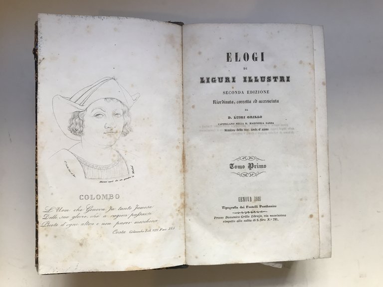 Elogi di liguri illustri Seconda edizione riordinata, corretta ed accresciuta