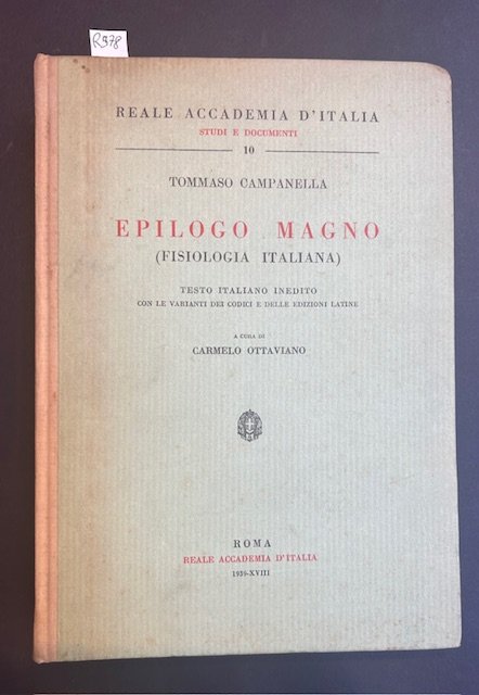 Epilogo Magno (Fisiologia italiana). Testo italiano inedito con le varianti … | Immagine principale