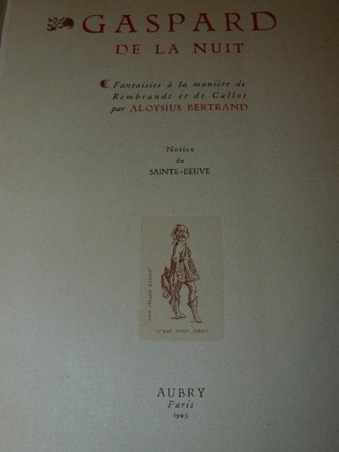 Gaspard de la nuit. Fantaisies à la manière de Rembrandt …