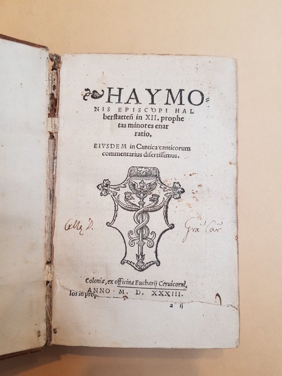 Haymonis episcopi Halberstatten. In XII prophetas minores enarratio. Eiusdem in …
