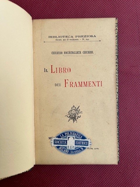 Il libro dei frammenti. Versi