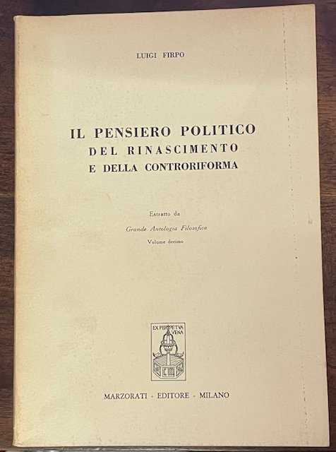 Il pensiero politico del rinascimento e della controriforma. Estratto da … | Immagine principale