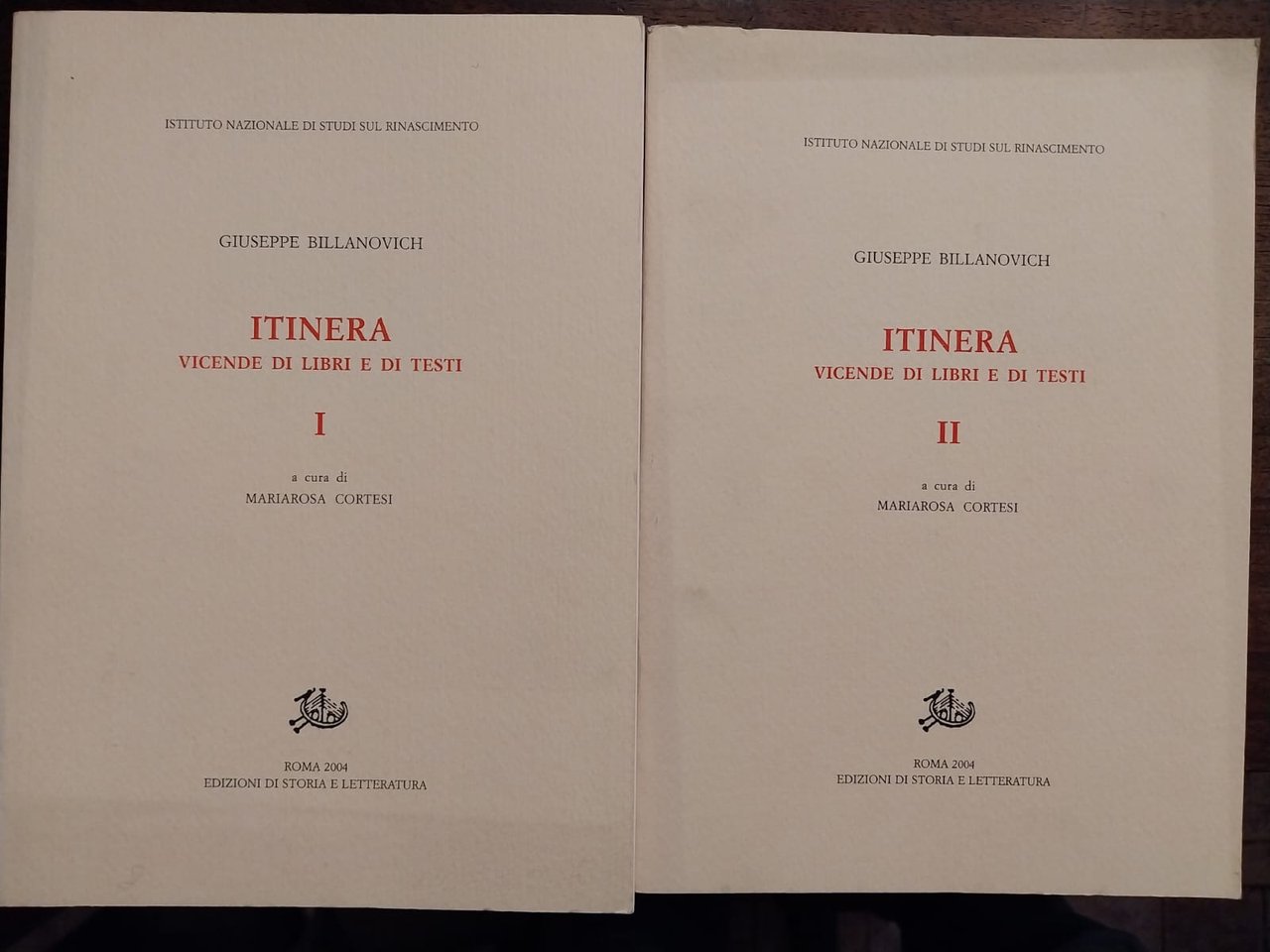 Itinera. Vicende di libri e di testi. A cura di … | Immagine principale