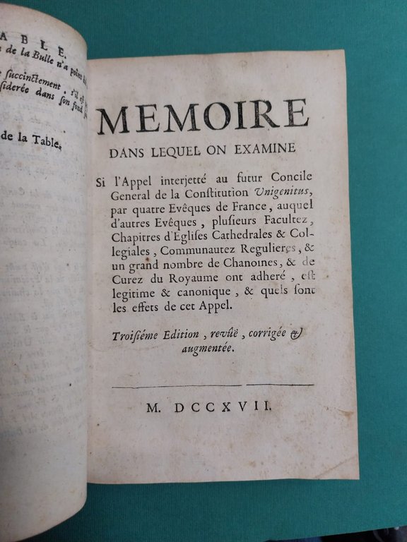Justification du droit et de la canonicitè de l'appel. Interjettè …