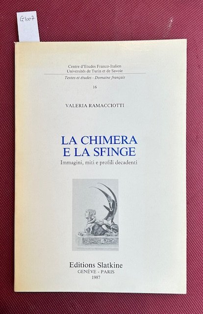 La chimera e la sfinge. immagini, miti e profili decadenti