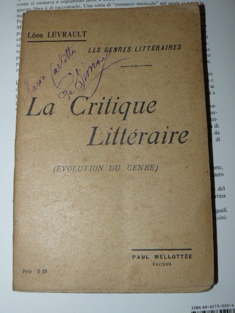 La critique litteraire (evolution du genre).