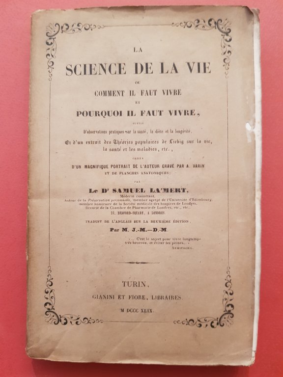 La science de la vie ou comment il faut vivre …