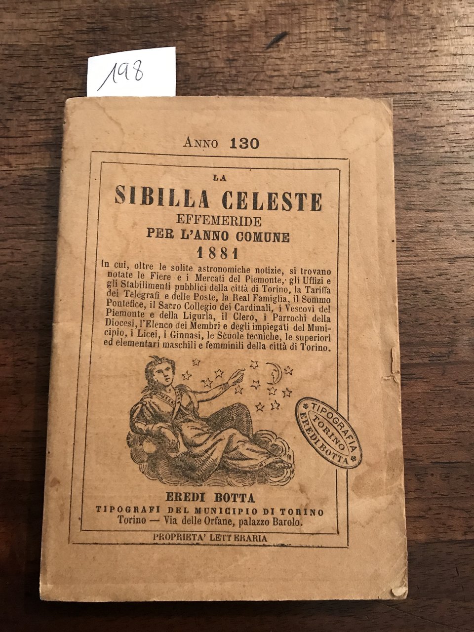La Sibilla Celeste effemeride per l'anno comune 1881 | Immagine principale