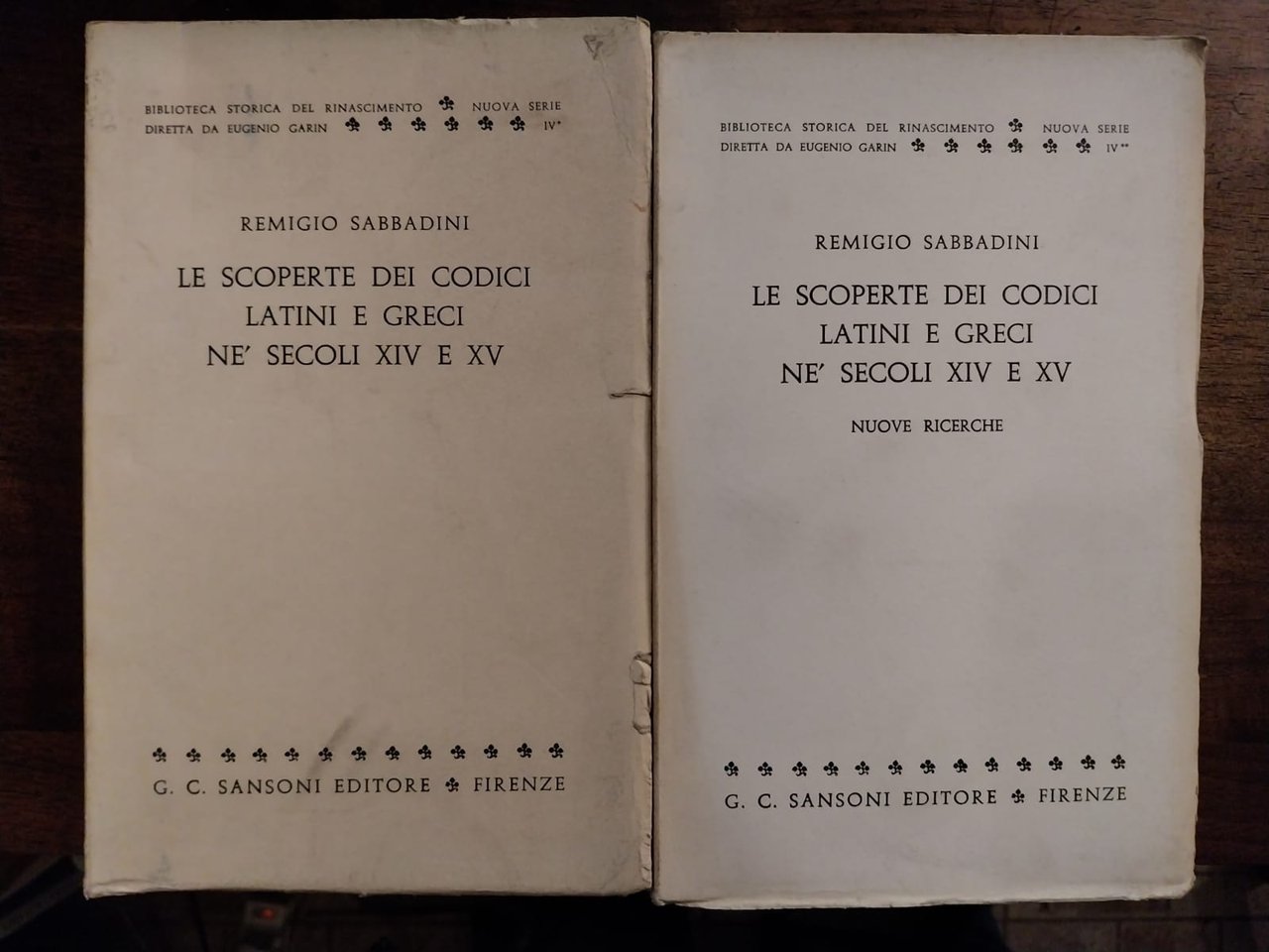 Le scoperte dei codici latini e greci ne' secoli XIV …
