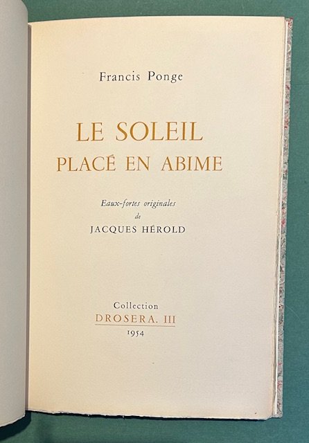 Le Soleil placé en abîme. Eaux-fortes originales de Jacques Herold