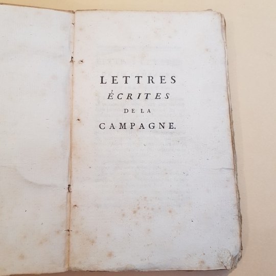 Lettres écrites de la campagne.