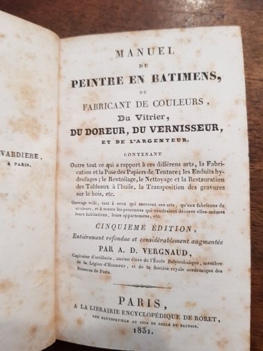 Manuel du peintre en batimens du coluleurs du vitrier, du …