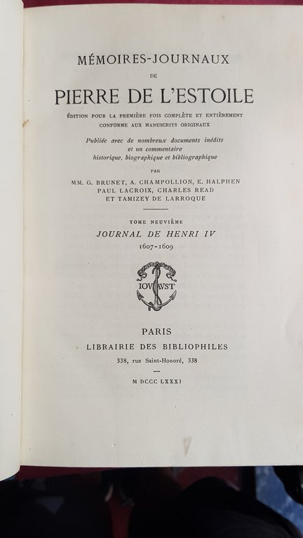 MÉMOIRES-JOURNAUX de Pierre de l'Éstoile. Édition pour la première fois … | Immagine Gallery 2