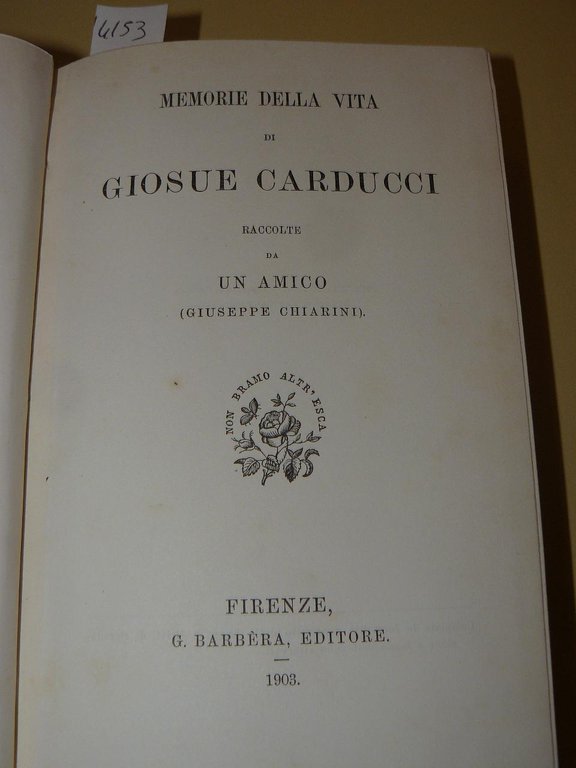 Memorie della vita. Raccolte da un amico (Giuseppe Chiarini)