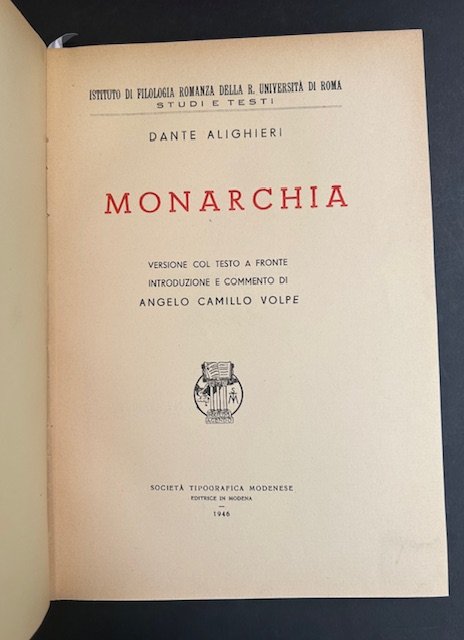 Monarchia. Versione col testo a fronte. Introduzione e commento di … | Immagine principale