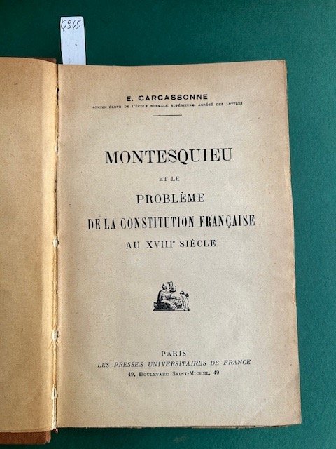 Montesquieu et le problème de la Constitution française au XVIII …