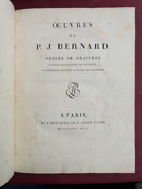 Oeuvres de P.J. Bernard: Ornées de Gravures d'après les desseins …