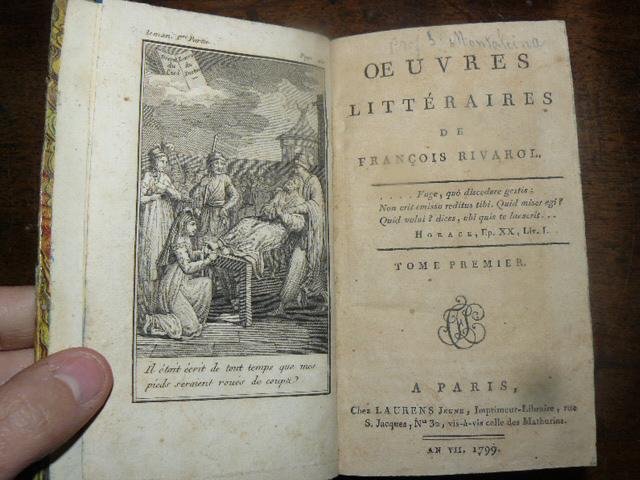 Oeuvres litteraires de Francois Rivarol