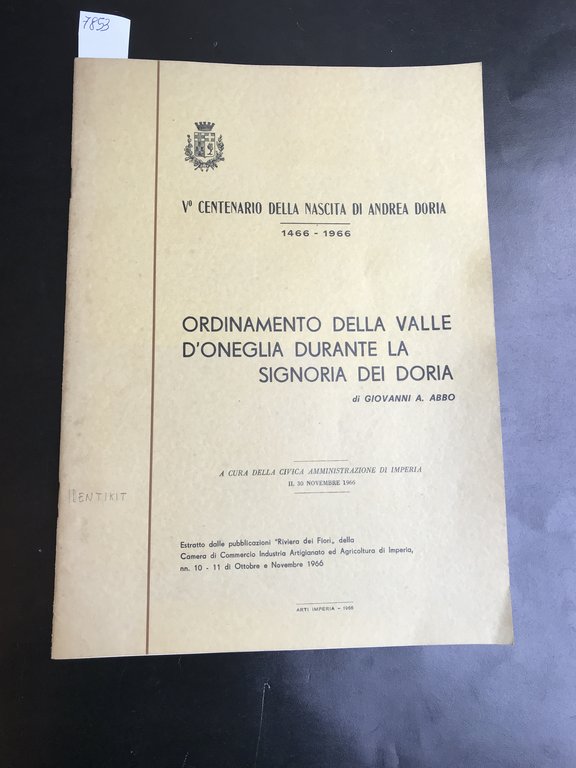 Ordinamento della valle d'Oneglia durante la signoria dei Doria a …