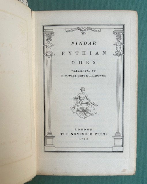 Pindar Pythian odes. Translated by H. T. Wade-Gery & M. …