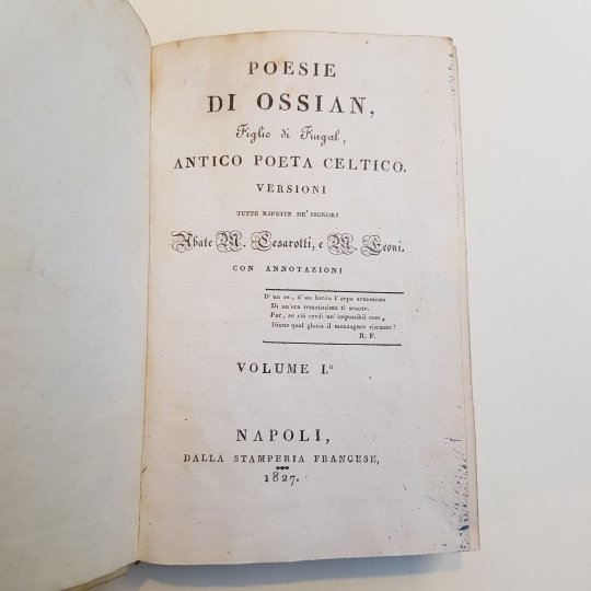 Poesie di Ossian figlio di Fiugal antico poeta celtico. Versioni …