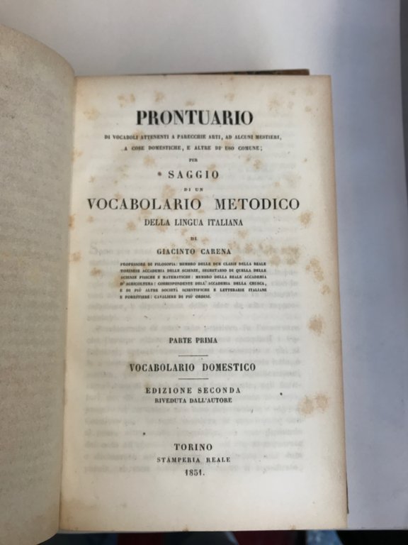 Prontuario di vocaboli attenenti a parecchie arti, ad alcuni mestieri, …