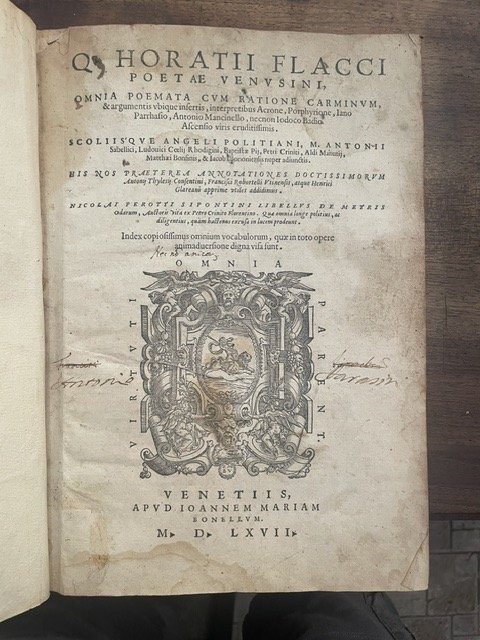 Q. Horatii Flacci poetae Venusini omnia poemata cum ratione carminum, … | Immagine principale