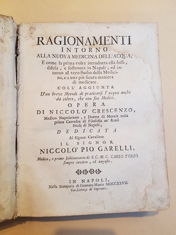 Ragionamenti intorno alla nuova medicina dell'acqua, e come la prima …