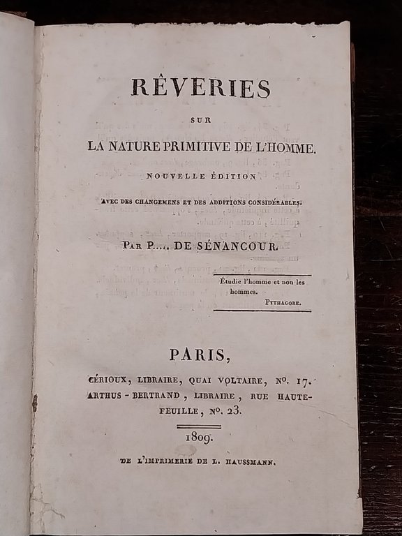 Reveries sur la nature primitive de l'homme. Nouvelle edition avec …