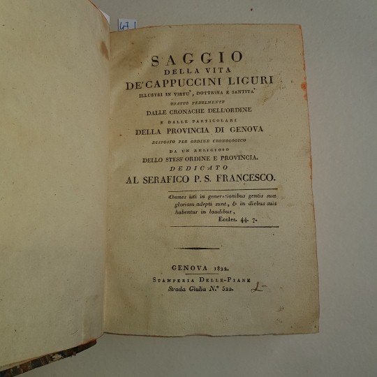 Saggio della vita de' cappuccini liguri illustri in virtu, dottrina … | Immagine Gallery 6