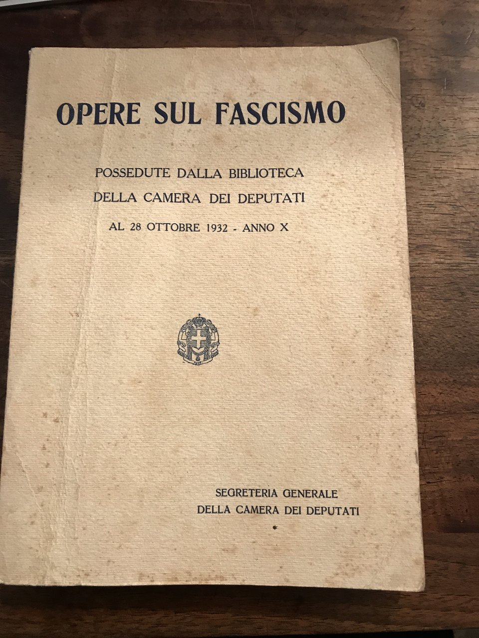 Segreteria Generale Della Camera Dei Deputati. OPERE SUL FASCISMO. Possedute … | Immagine principale