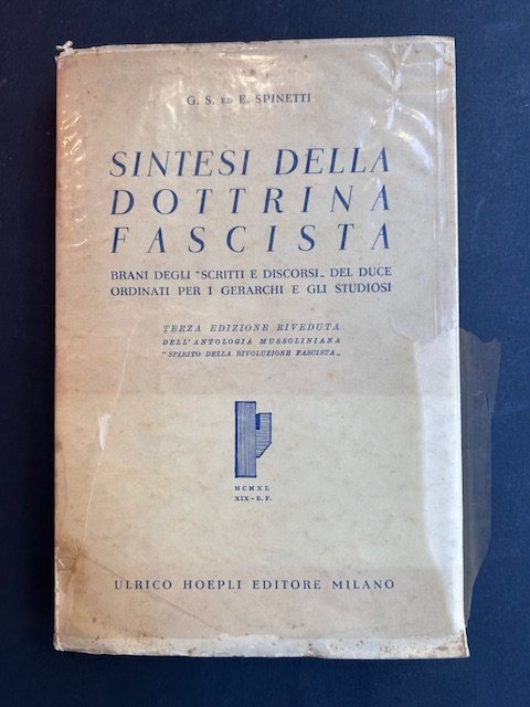 Sintesi della dottrina fascistaTerza edizione riveduta | Immagine principale