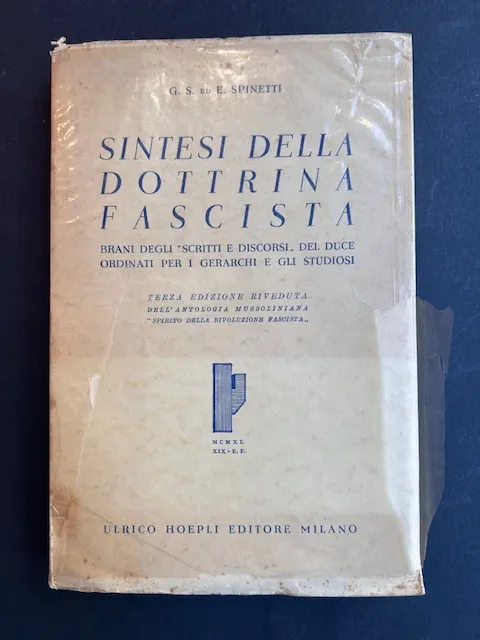 Sintesi della dottrina fascistaTerza edizione riveduta | Immagine principale