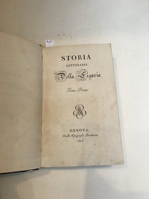 Storia Letteraria della Liguria.