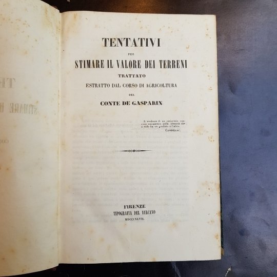 Tentativi per stimare il valore dei terreni. Trattato estratto dal …
