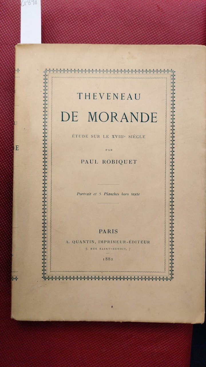 Theveneau de Morande. Etude sur le XVIII siecle. Portrait et …