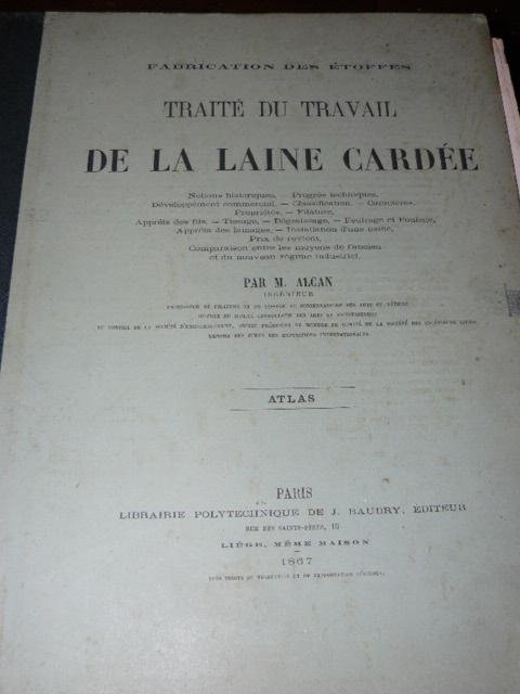 Traité du travail de la laine cardée. Atlas