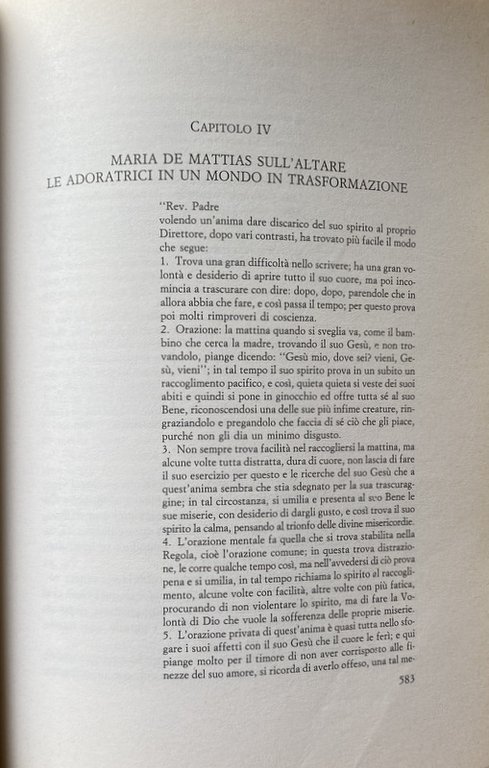 LA SPIRITUALITÀ E L'OPERA DI MARIA DE MATTIAS. LE ORIGINI …