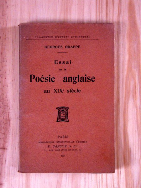 Essai sur la poésie anglaise du XIXème siècle