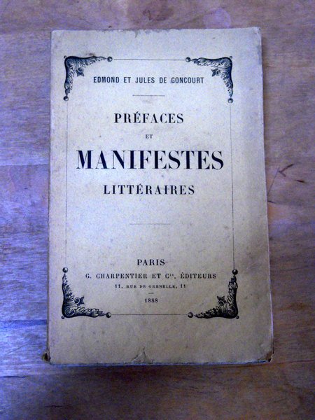 Préfaces et manifestes littéraires