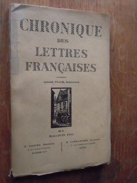 Chronique des lettres françaises Mai-Juin 1923 numéro 3