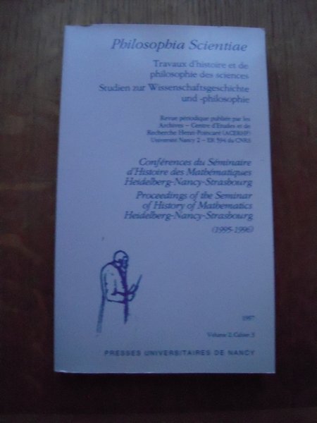 PHILOSOPHIA SCIENTIIAE, TRAVAUX D'HISTOIRE ET DE PHILOSOPHIE DES SCIENCES 1996 …