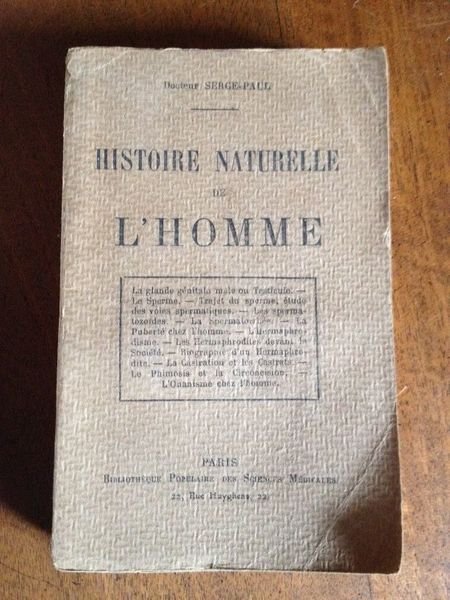 Histoire naturelle de l'Homme
