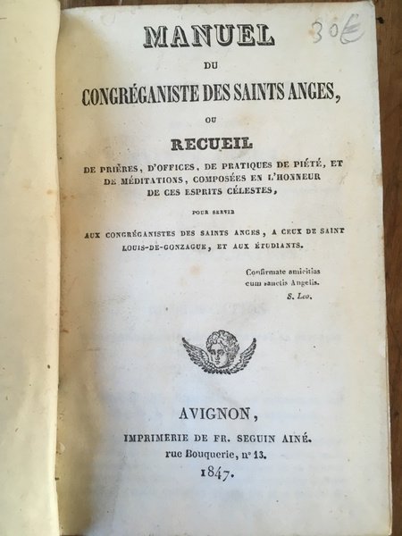 Manuel du congréganiste des Saints Anges