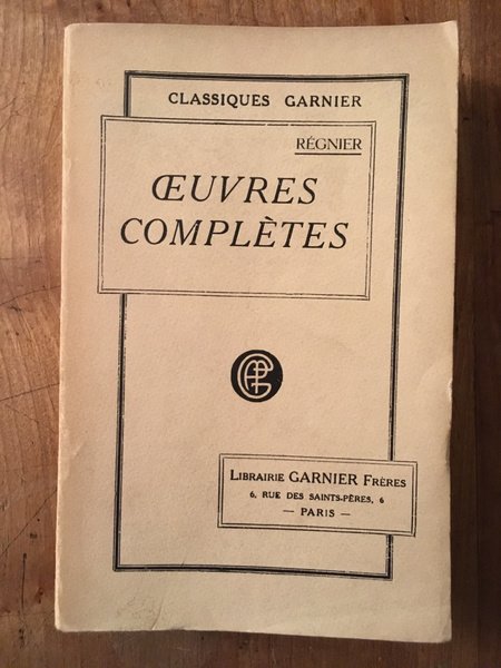 Oeuvres complètes de Régnier