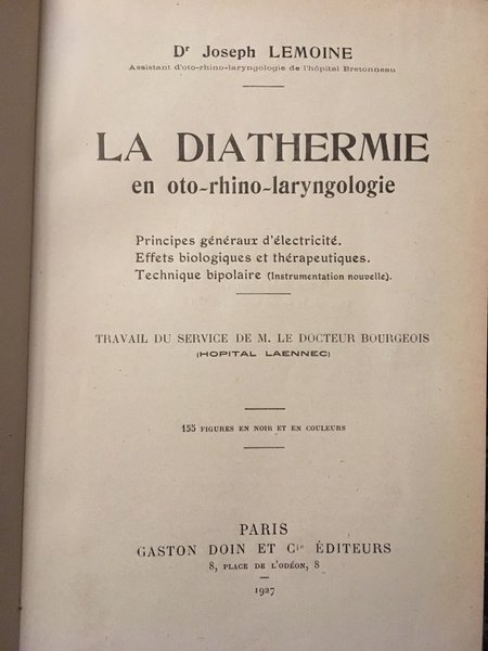 La Diathermie en oto-rhino-laryngologie